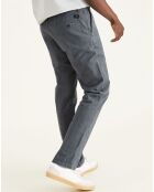 Pantalon chino en Coton Bio Alpha Icon Tapered à carreaux gris